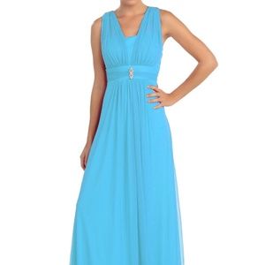 aqua blue maxi dress